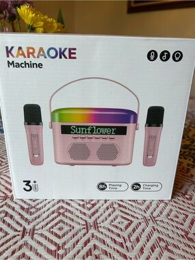 Portable Karaoke Machine For Adults & Kids, Bluetooth With Two Microphones